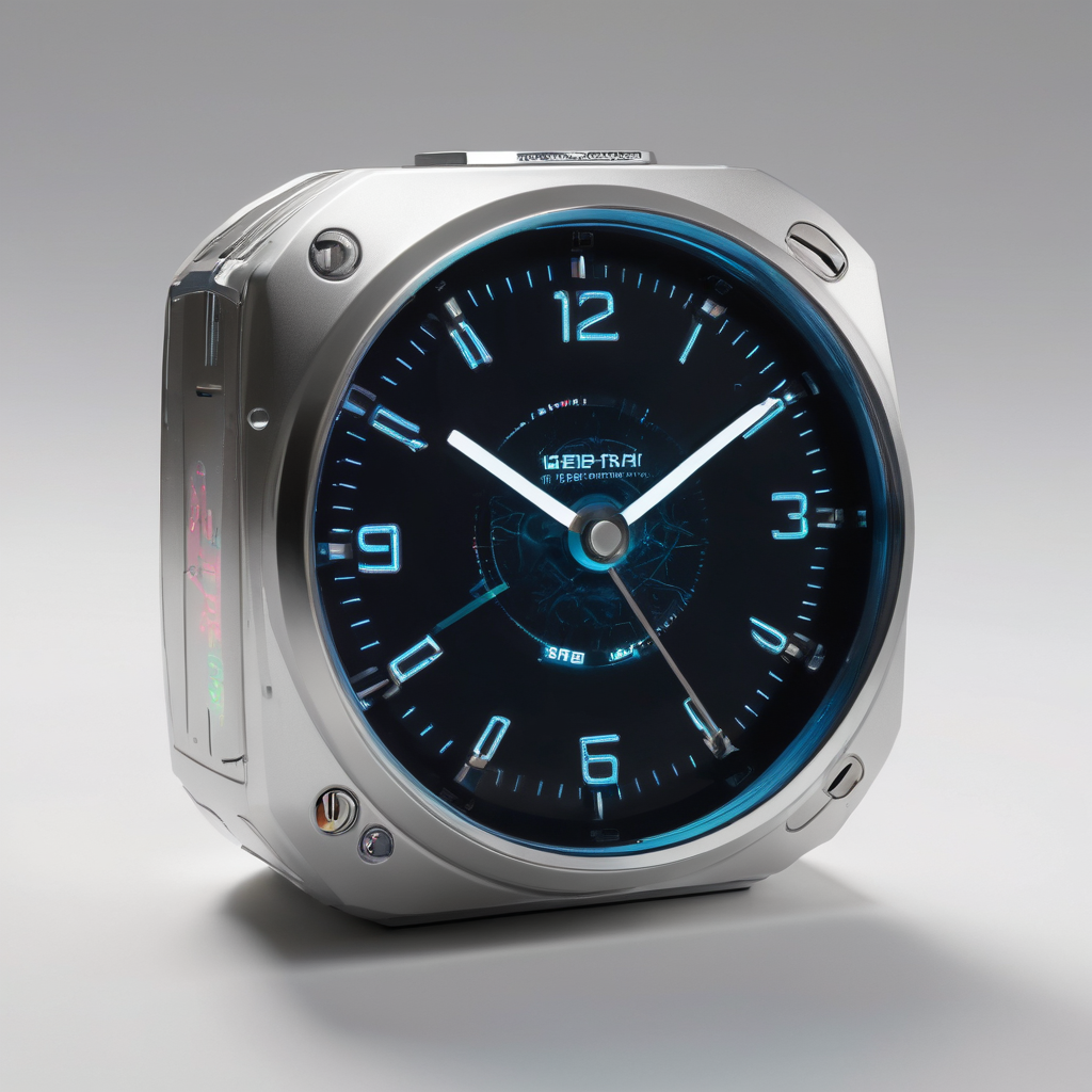 Cyberpunk Holographic Alarm Clock